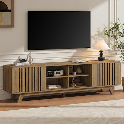 70" TV Stand for TV Up to 85", Mid-Century Modern Television Stand