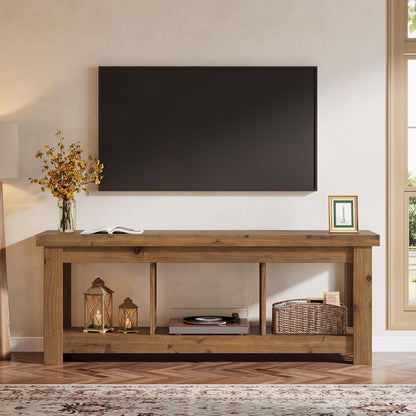 63" Solid Wood TV Stand, Entertainment Center for 65 inch TVs