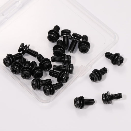 20 PCS Vesa Screws, VESA Compatible M4X10Mm Tv/Monitor Wall Mount Screws for 75X75Mm and 100X100Mm Brackets. Phillips Head M4 X 10Mm Black with Washers