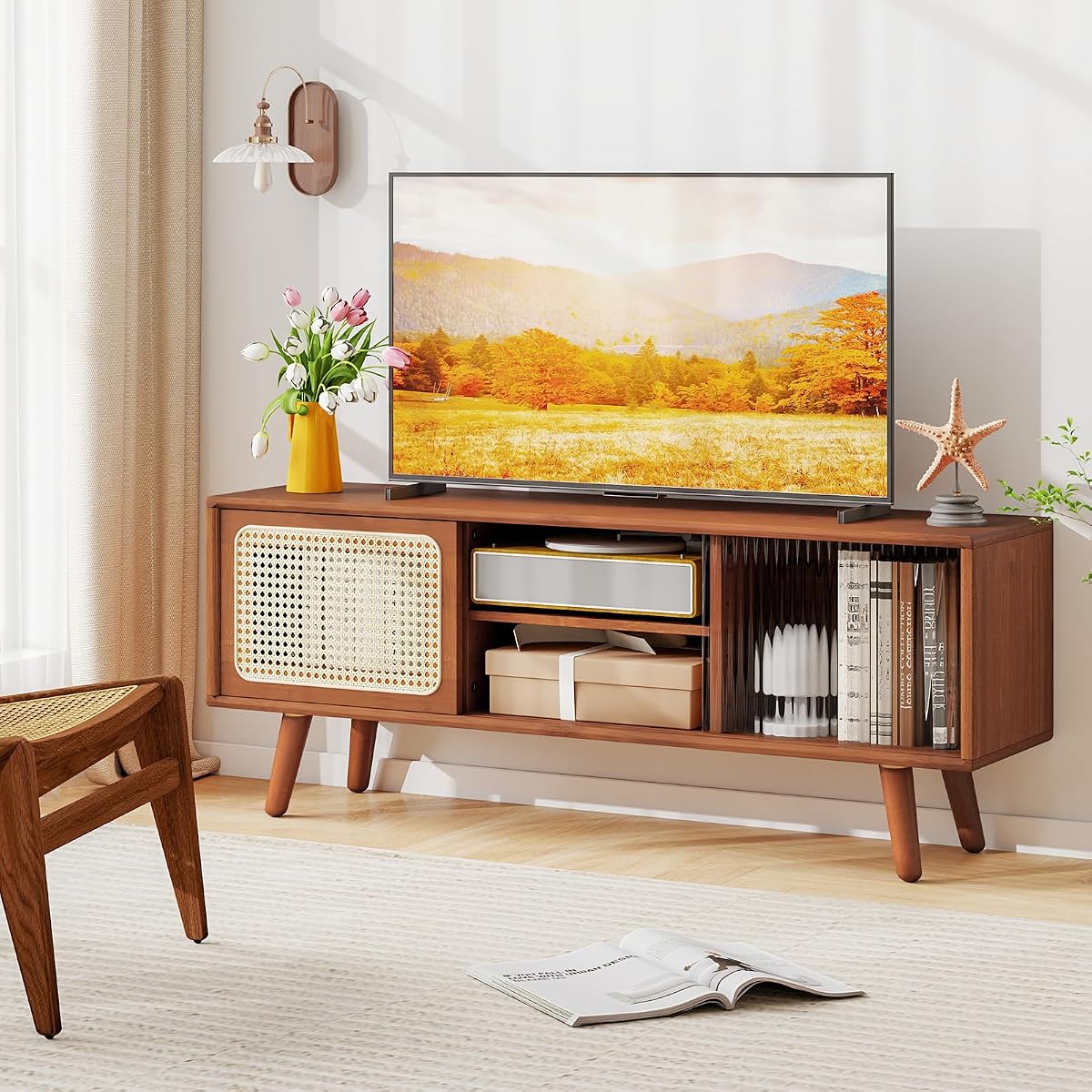 Bamboo TV Stand for TVs up to 55"