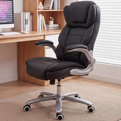 Big and Tall 400lb Office Chair, Leather Executive Desk Chair, Black