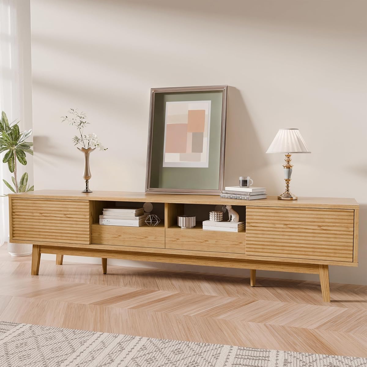 70" Mid Century Modern TV Stand for TVs up to 75 Inch