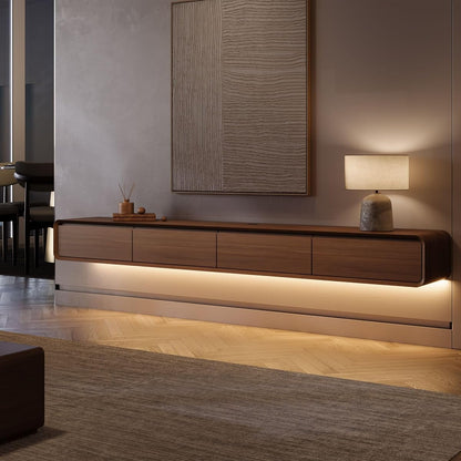 Fully-Assembled Minimalist Floating TV Stand with LED Lights