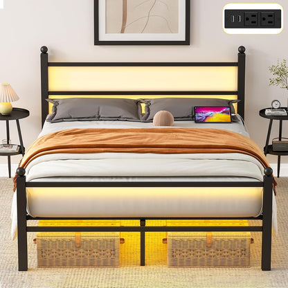 Full Size Bed Frame with Headboard and Footboard