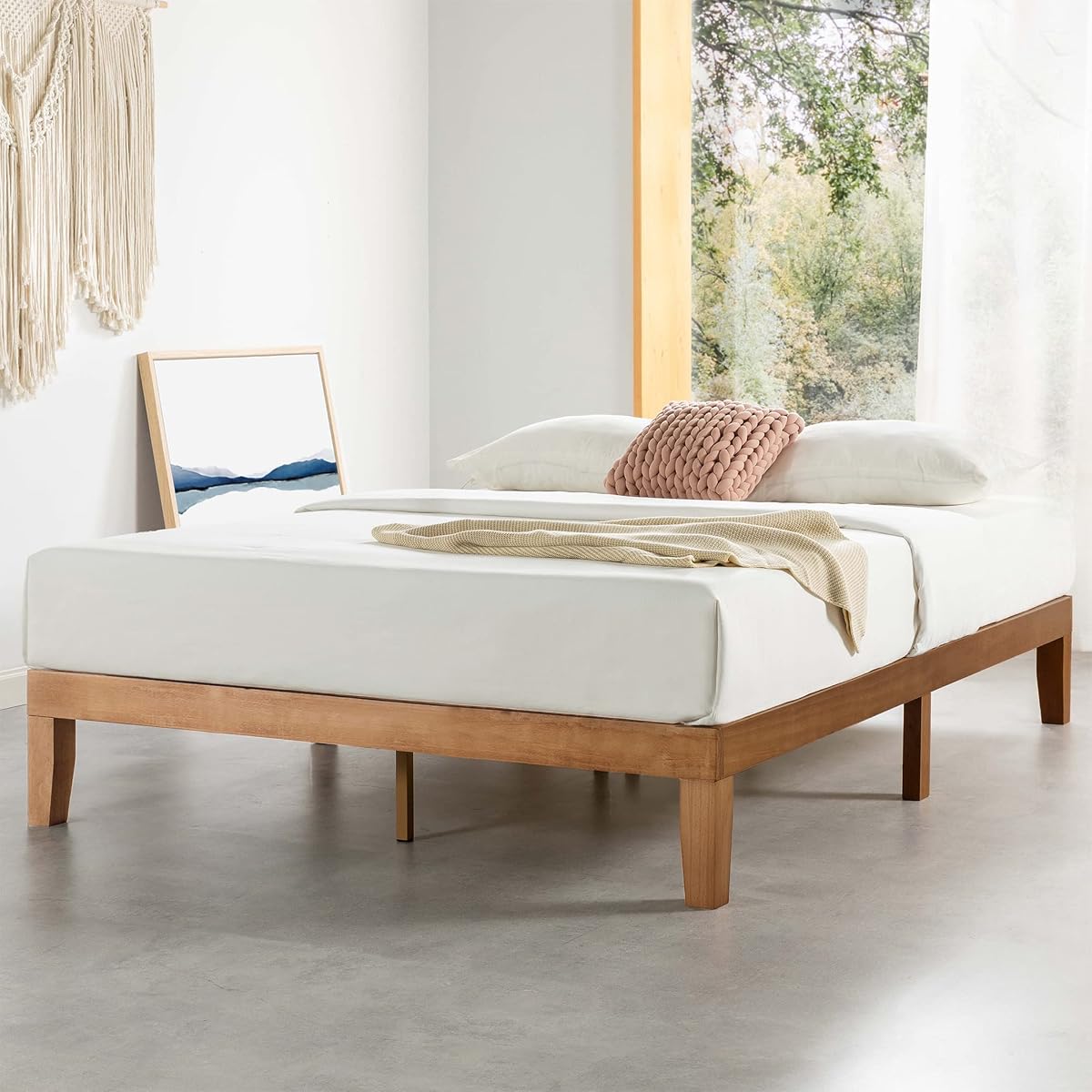 Naturalista Classic, 12 Inch Solid Wood Platform Bed with Wooden Slats
