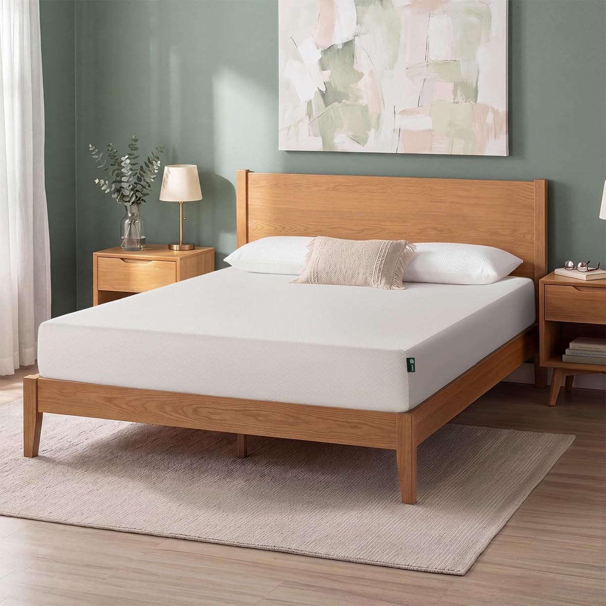 Zinus 8 Inch Queen Green Tea Memory Foam Mattress, Medium Firm Feel