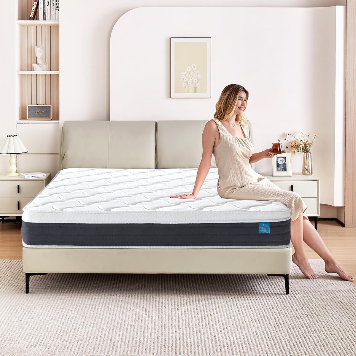 King Size Mattress 12 inch Mixed Mattress 80"*76"*12" Boxed Gel Memory Foam Mattress Individually Pocketed Springs Pressure Relief and Motion Isolation Mattress for Better Sleep King Mattress