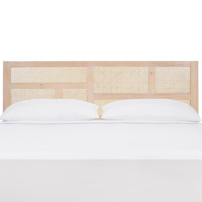 SAFAVIEH Furniture - Nariely King Headboard - White Washed - Rattan & Solid Wood - Handwoven Cane Design for Bedroom & Guest Room, 77.4" W x 2" D x 47.2" H (HBD8006B-K)