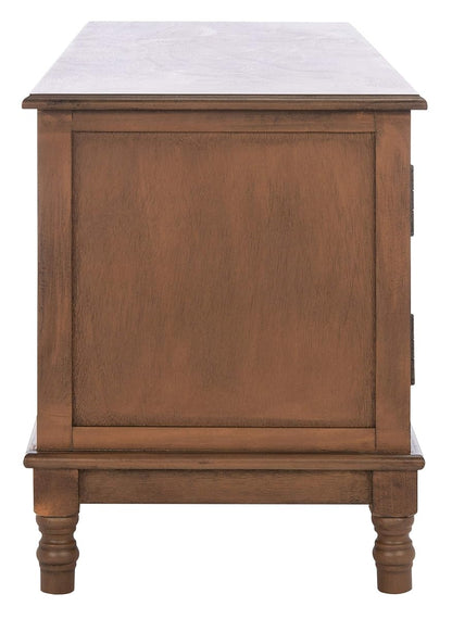 SAFAVIEH Ozark TV Stand for up to 55" Flatscreen – Brown, 2 Doors with Interior Storage, 2 Open Shelves, Entertainment Media Console (MED5700C)