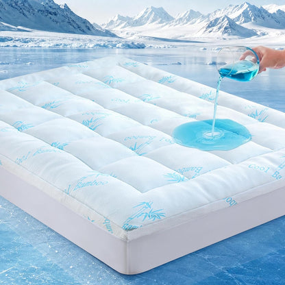100% Waterproof Queen Mattress Topper, Viscose Derived from Bamboo
