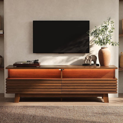TV Stand for Living Room with Cable Management, Hidden Power Station