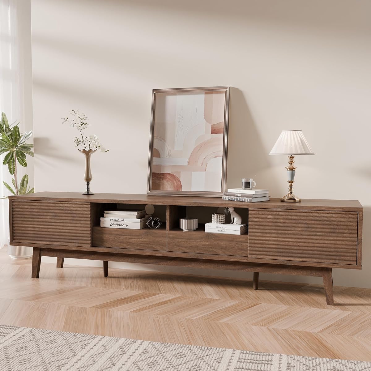 70" Mid Century Modern TV Stand for TVs up to 75 Inch