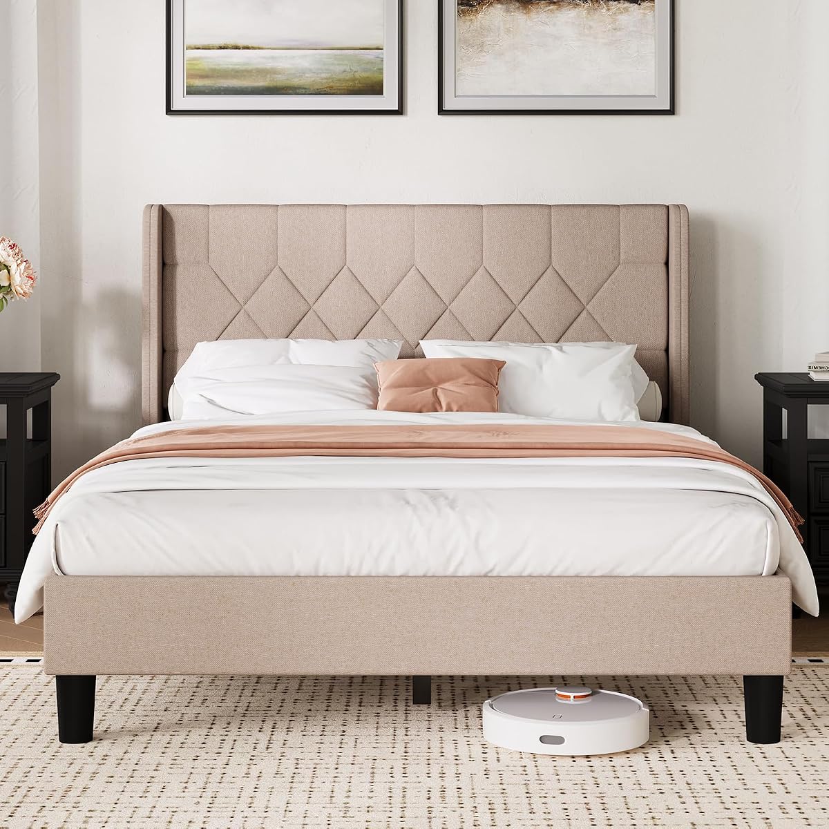 Queen Bed Frame with Headboard, Queen Size Bed Frame
