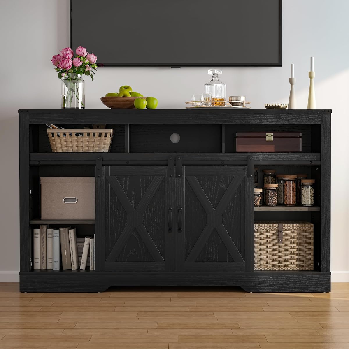 Farmhouse TV Stand for 65+ Inch TV