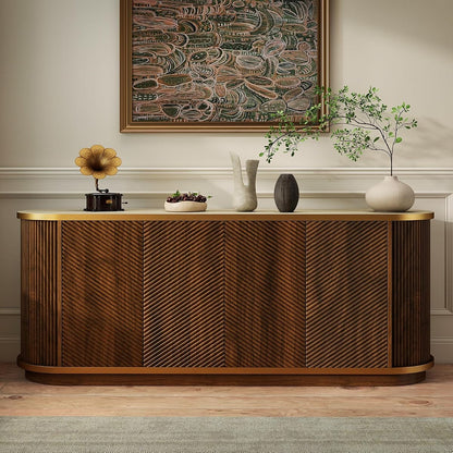 Sideboard Buffet Cabinet with Storage,Mid Century Modern Credenza,Walnut