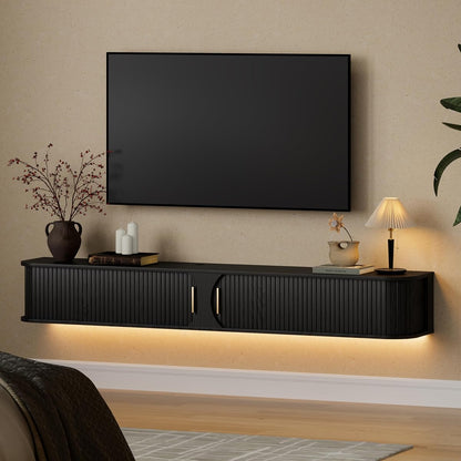 71" Floating TV Stand with Power Outlet for TVs up to 80"