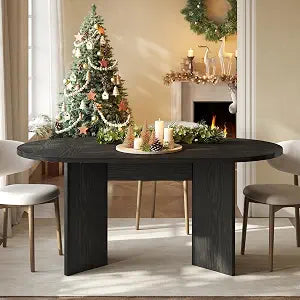 63" Rustic Oval Dining Table for 4-6, view 2