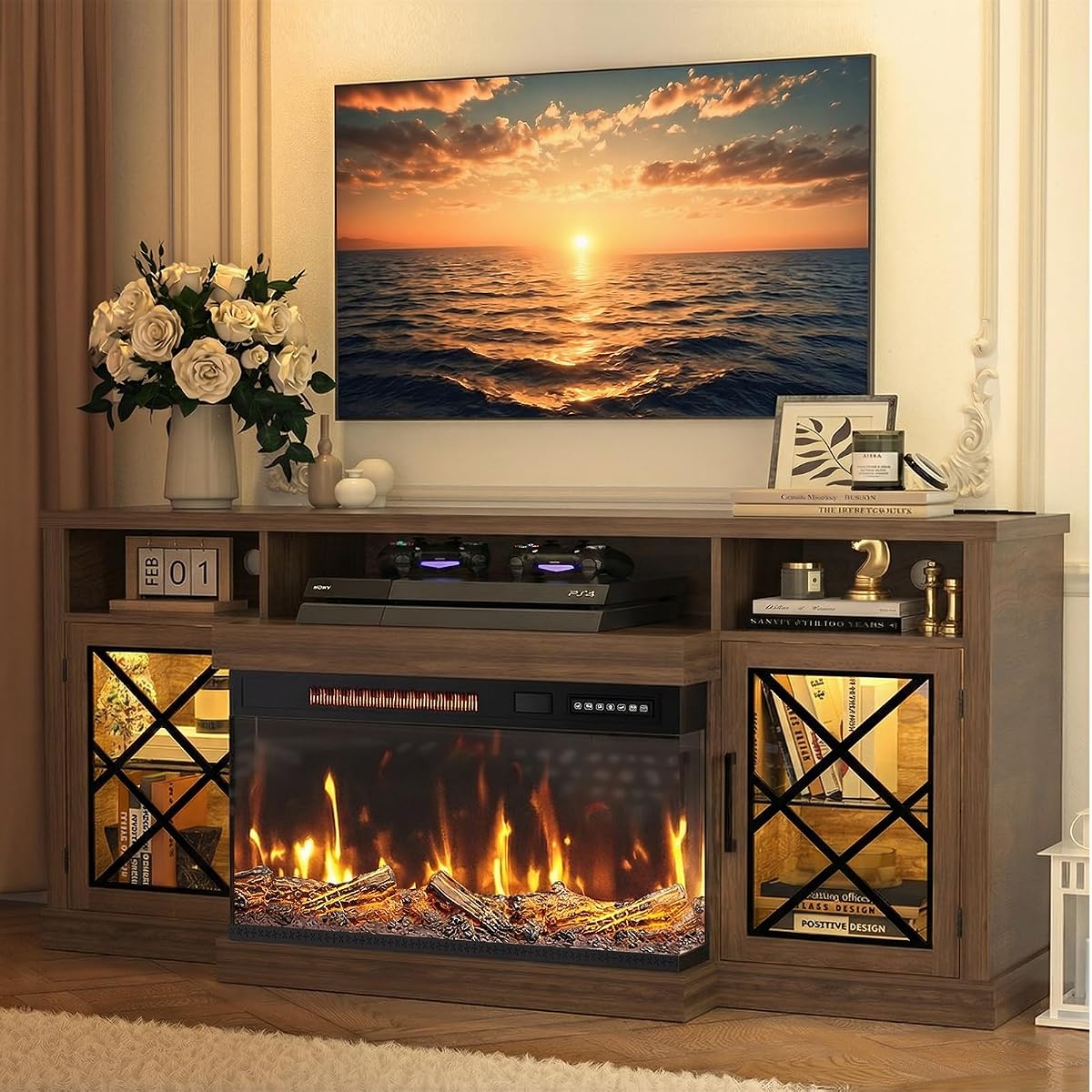 Fireplace TV Stand for TVs up to 75"