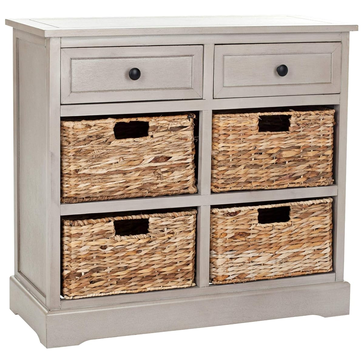 SAFAVIEH Furniture - Herman 2-Drawer Storage Unit - Distressed Cream - Solid Wood - Classic Storage Design - Ideal for Living Room, Entryway, 29" W x 13" D x 27.5" H - Fully Assembled (AMH5702C)