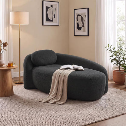 67" Boucle Upholstered Chaise Lounge Chair Indoor