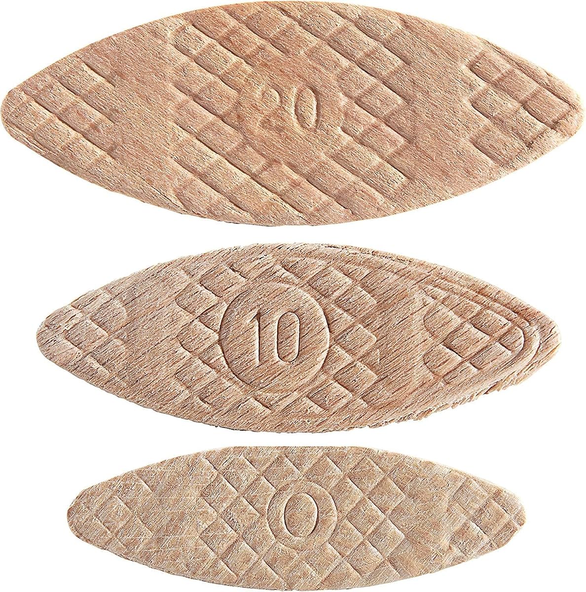 100pcs Beechwood Joining Biscuits Variety Pack (No. 0, 10, 20) for Woodworking, Joinery, and Furniture Framing, BSC/MIX/100