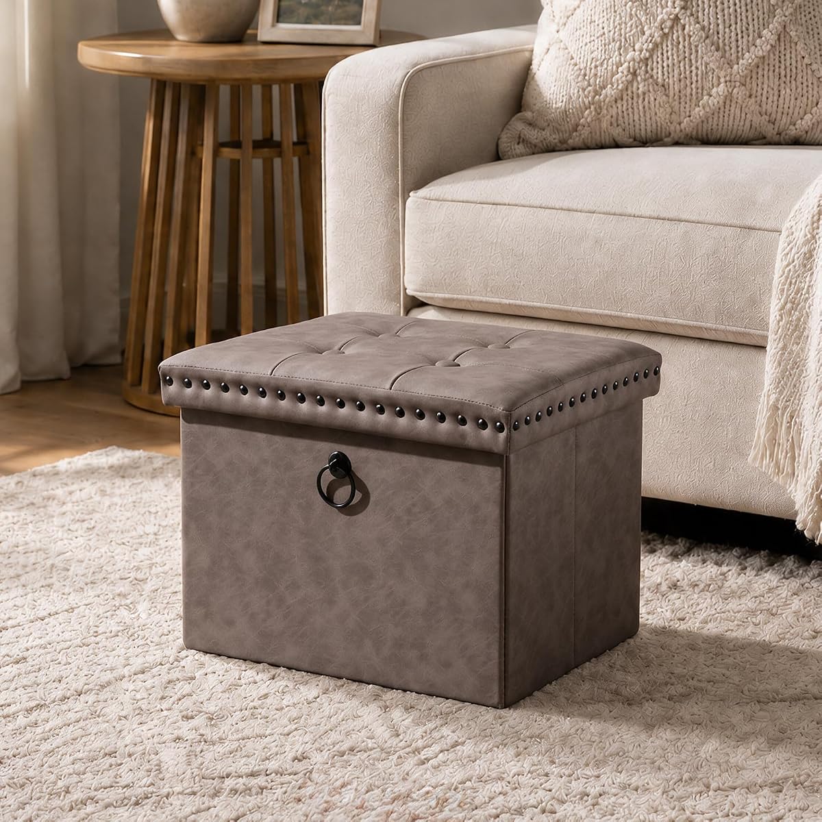 16x12x12 Inches Folding Cube Storage Ottoman