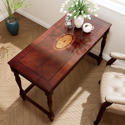 Vintage Solid Wood Writing Desk with Drawers