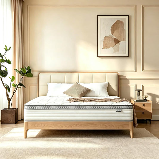 12 Inch Queen Mattress in a Box, Medium Firm Hybrid with Pocket Springs