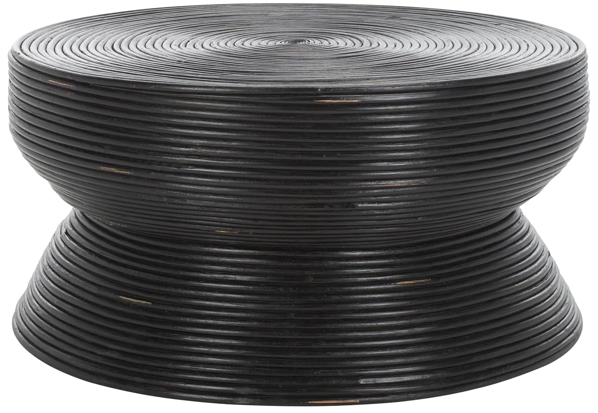 SAFAVIEH Home Collection Heimdall Black Round Coffee Table (Fully Assembled)