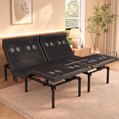 Adjustable Bed Frame with Multiple Motor Functions and Comfort Features