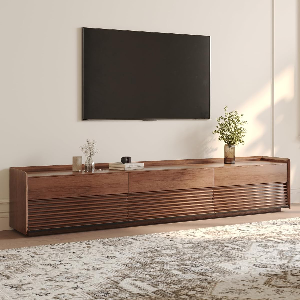 Fully-Assembled Mid Century Modern TV Stand
