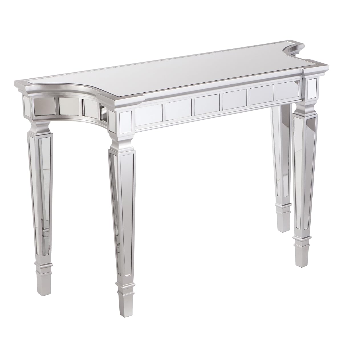 Glenview Glam Mirrored Console Table - Matte Silver - Transitional Design - Ideal for Entryway, Living Room (CK3633)