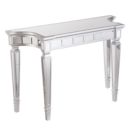 Glenview Glam Mirrored Console Table - Matte Silver - Transitional Design - Ideal for Entryway, Living Room (CK3633)