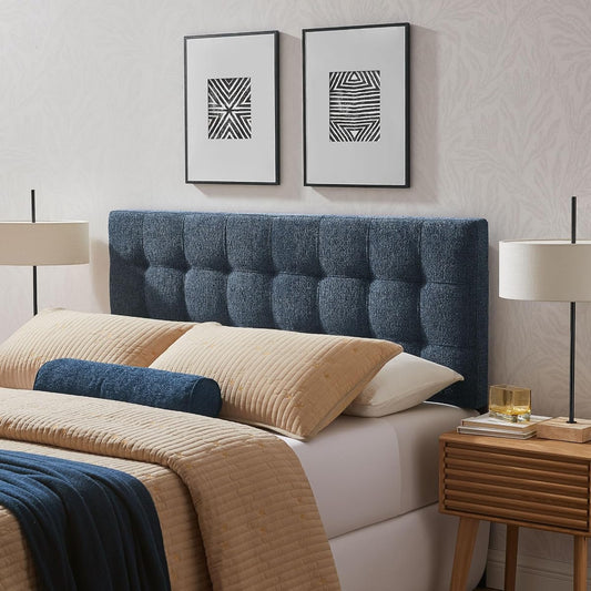 Lily Full Size Headboard with Biscuit Tufting in Navy