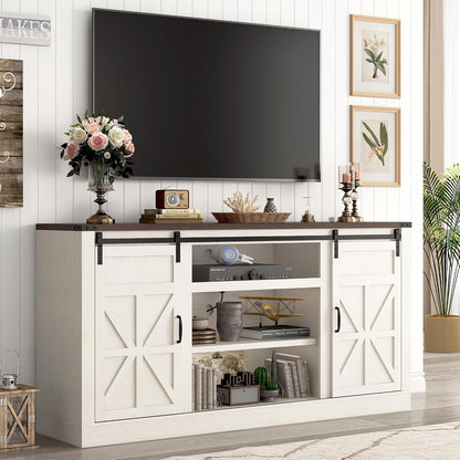 66" Farmhouse TV Stand for 75 Inch TV