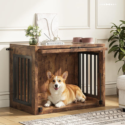 Dog Crate Furniture, 30'' Wooden Dog Kennel for Dogs up to 30 lb