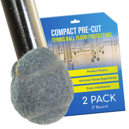 Smaller Walker PreCut Tennis Ball Glides Heavy Duty Long Lasting Furniture Leg Floor Protection Walker Accessories for Hard Floor Surfaces 2 Inch Size-One Pair