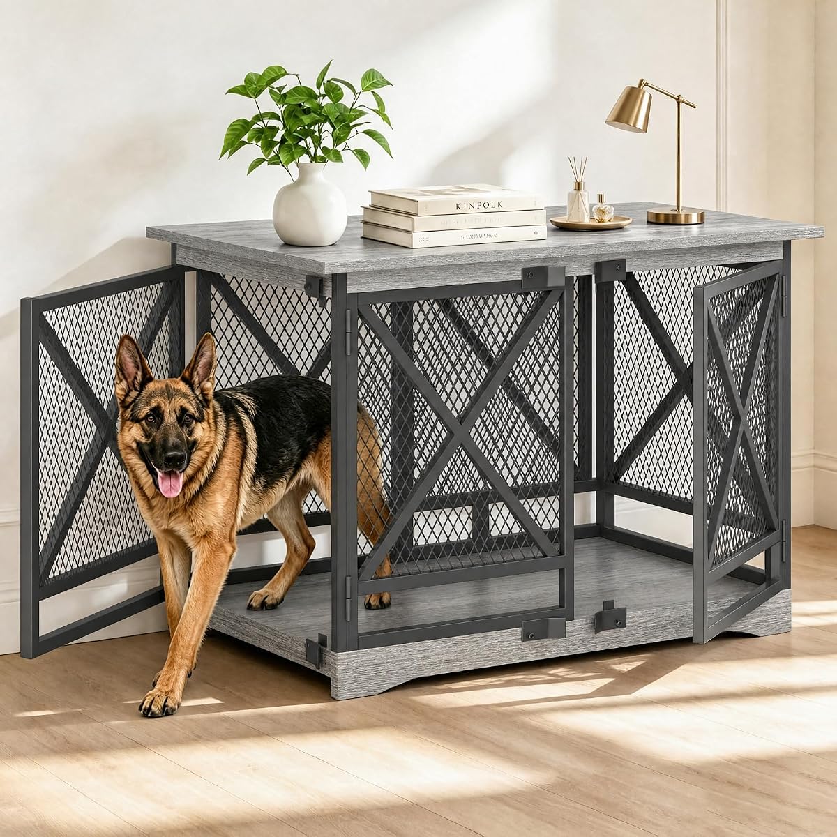 48" Dog Crate Furniture, Dog Kennel Indoor for Large Breed