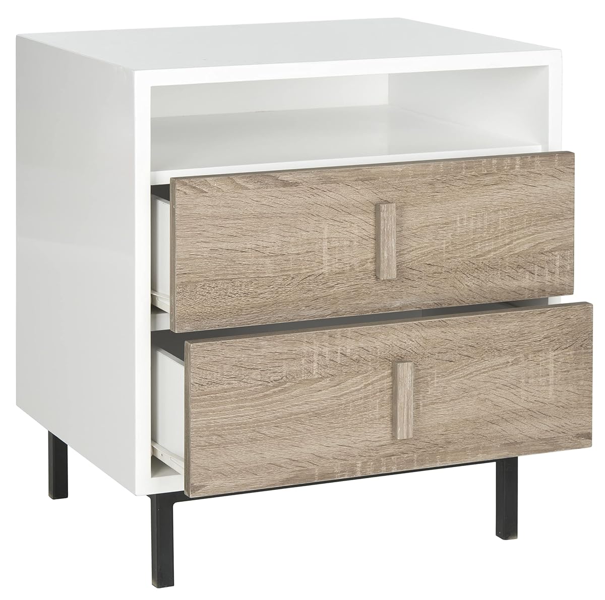 Safavieh Home Collection Kefton Lacquer Cabinet, White/Oak