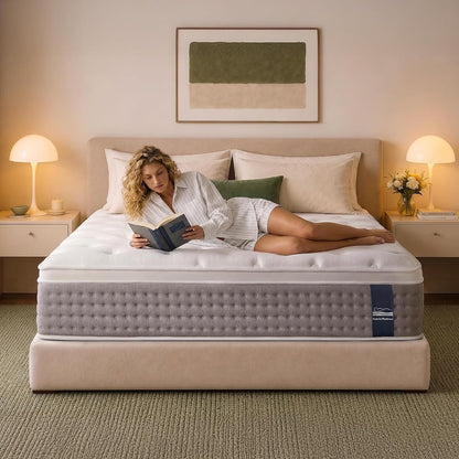 Queen Size Mattress 12 Inches Medium Firm Hybrid, Undisturbed Sleep