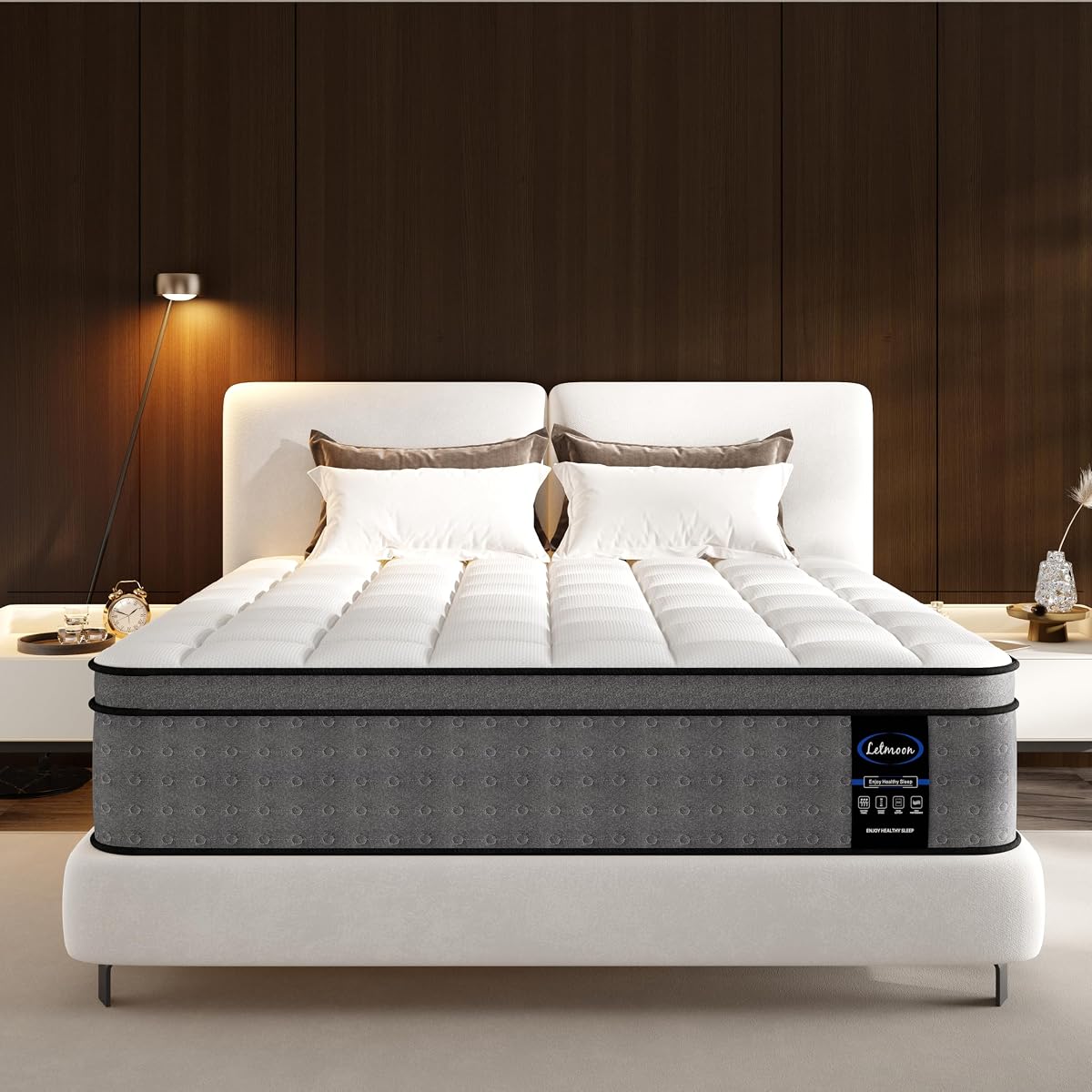 Twin XL Mattress, 12 inch XL Twin Hybrid Cooling Memory Foam Mattress in a Box