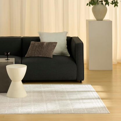 Home Nordic Ivory Beige 4' x 6' Area Rug - Easy Clean, Non Shedding, Bed Room, Living Room, Dining Room, Kitchen (4' x 6')