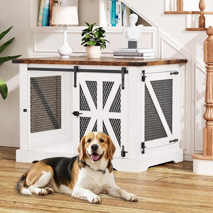 40" Farmhouse Dog Crate Furniture for Medium Dogs Up to 45 lb