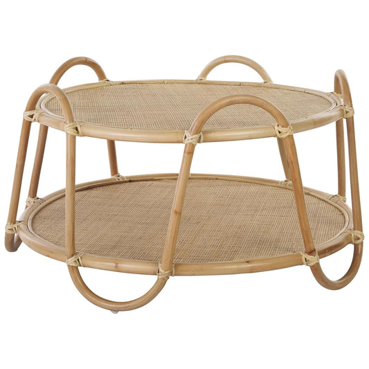 Natural rattan coffee table