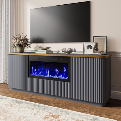 70" Fluted Fireplace TV Stand for TVs Up to 80"