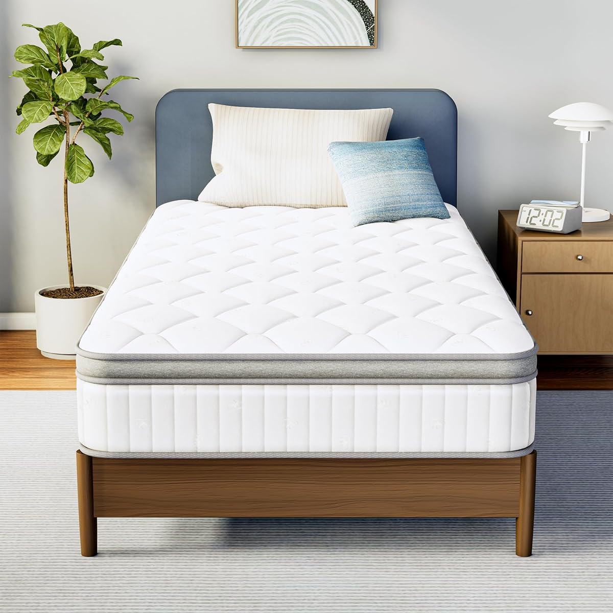 Twin 12 Inch Hybrid Pocket Spring Mattress, Motion Isolation