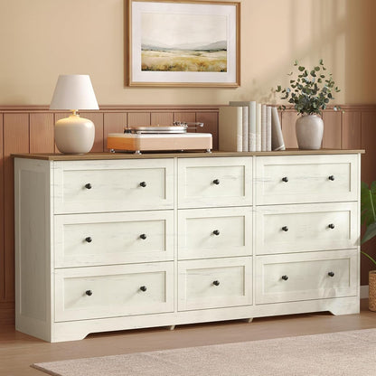 9-Drawer Dresser, Chest of Drawers, 63 x 15.7 x 30.7 in