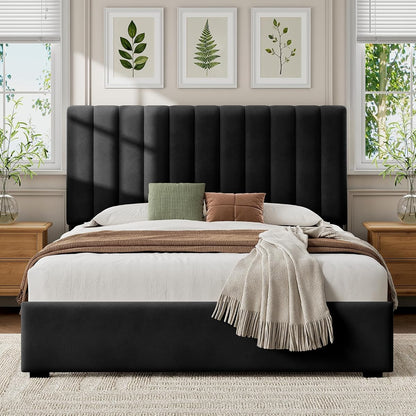 Queen Upholstered Bed Frame with Headboard