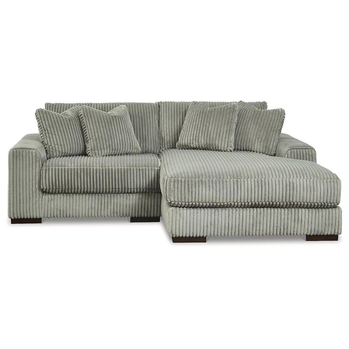 Signature Design by Ashley Lindyn 99-Inch L-Shaped Sectional Couch, Fog Gray, Plush Reversible Cushions, Durable Reinforced Engineered Wood and Wood Frame, Living Room Furniture
