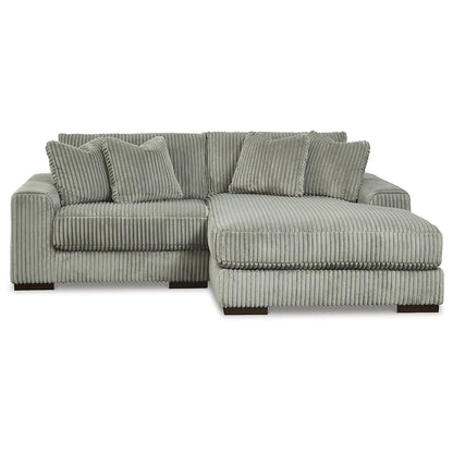 Signature Design by Ashley Lindyn 99-Inch L-Shaped Sectional Couch, Fog Gray, Plush Reversible Cushions, Durable Reinforced Engineered Wood and Wood Frame, Living Room Furniture